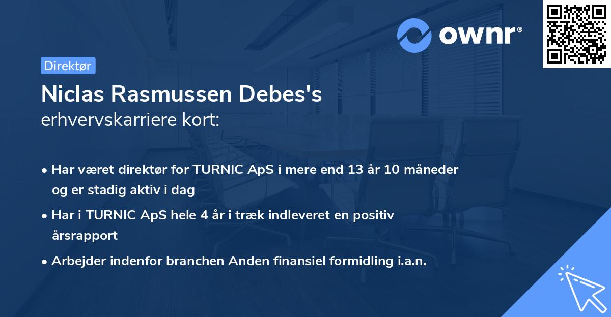 Niclas Rasmussen Debes's erhvervskarriere kort