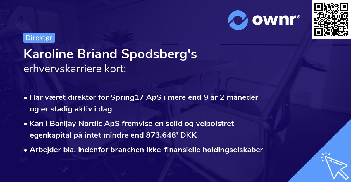 Karoline Briand Spodsberg's erhvervskarriere kort