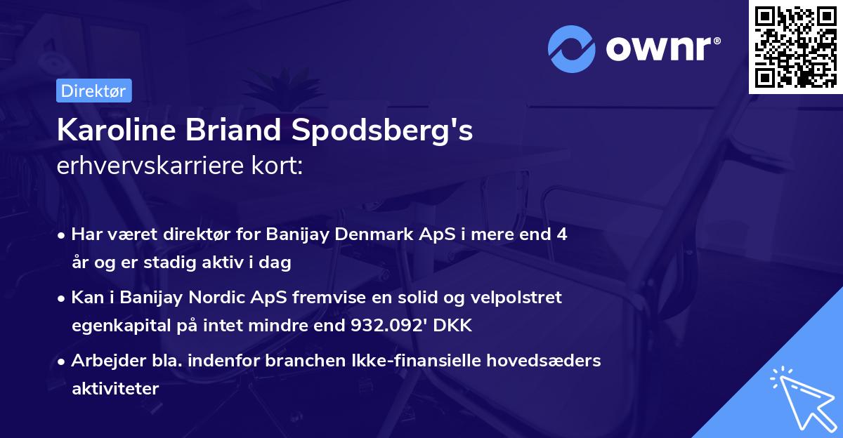 Karoline Briand Spodsberg's erhvervskarriere kort