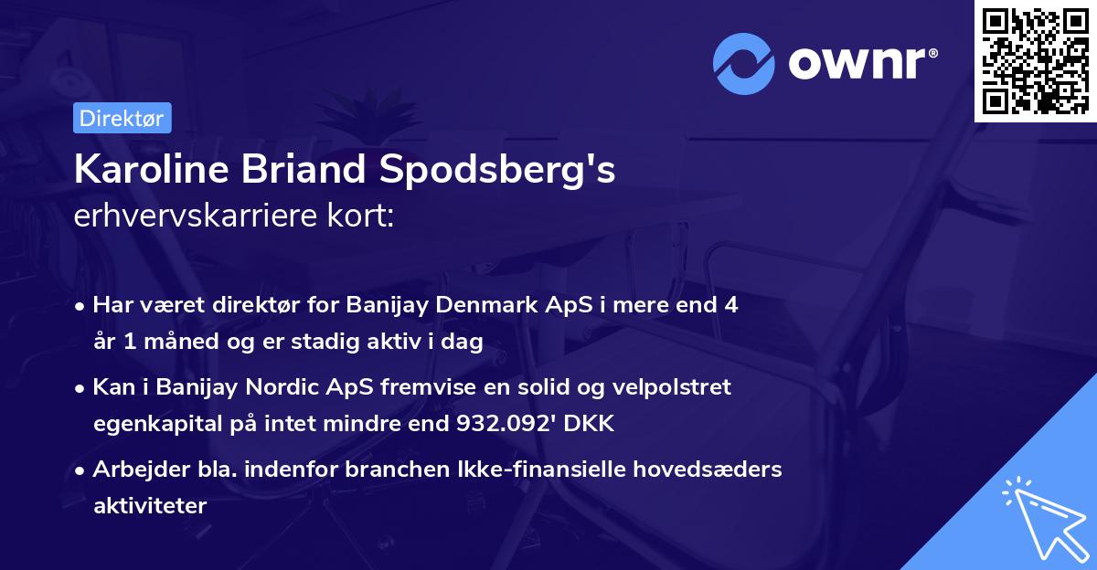 Karoline Briand Spodsberg's erhvervskarriere kort
