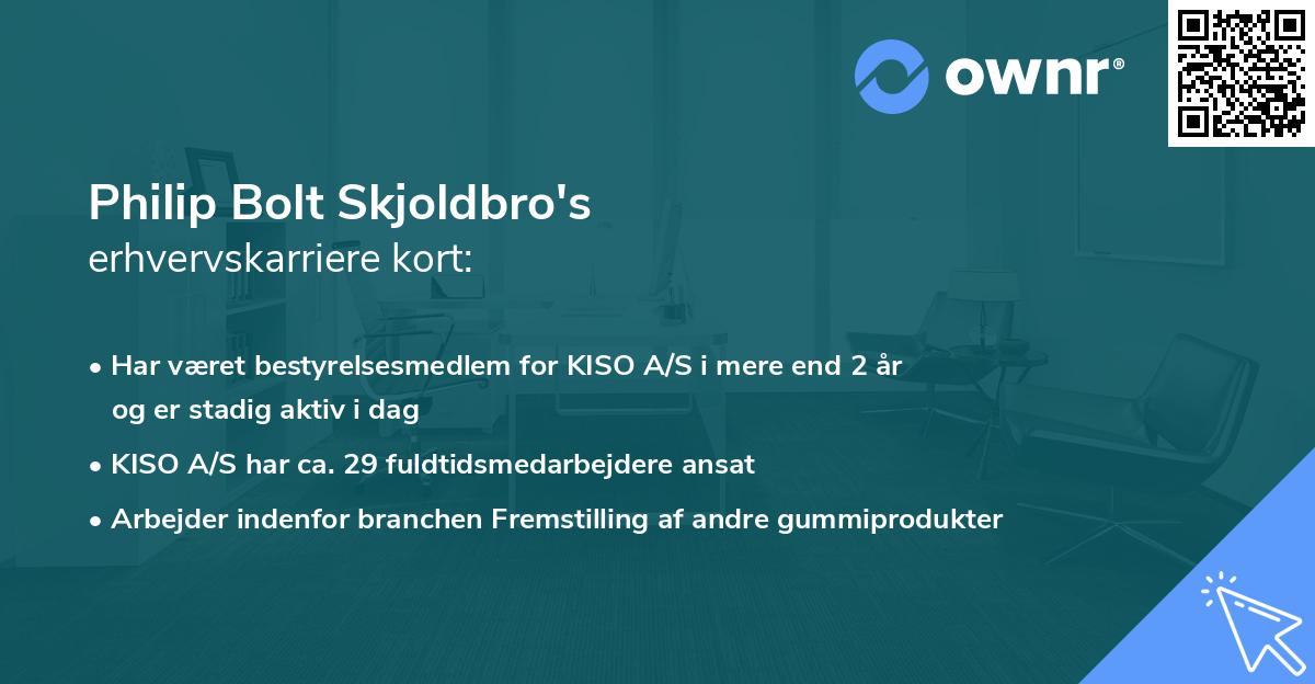 Philip Bolt Skjoldbro's erhvervskarriere kort