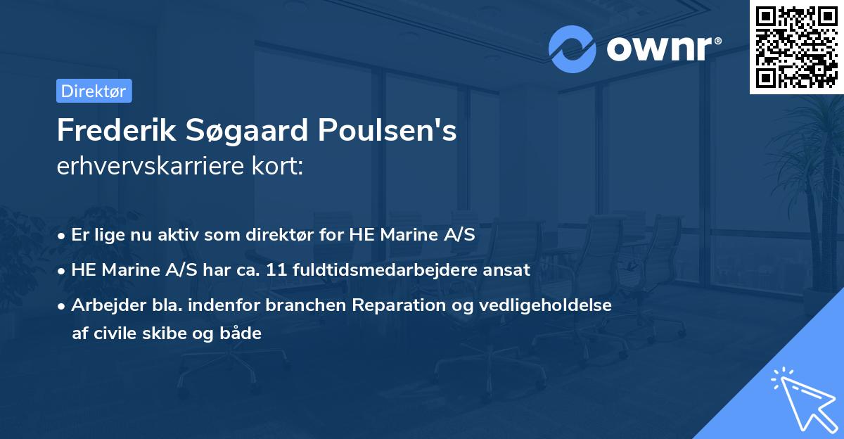 Frederik Søgaard Poulsen's erhvervskarriere kort