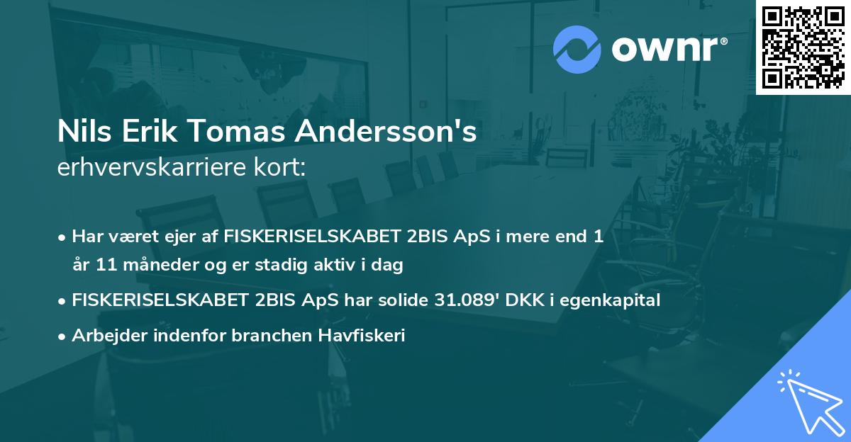 Nils Erik Tomas Andersson's erhvervskarriere kort