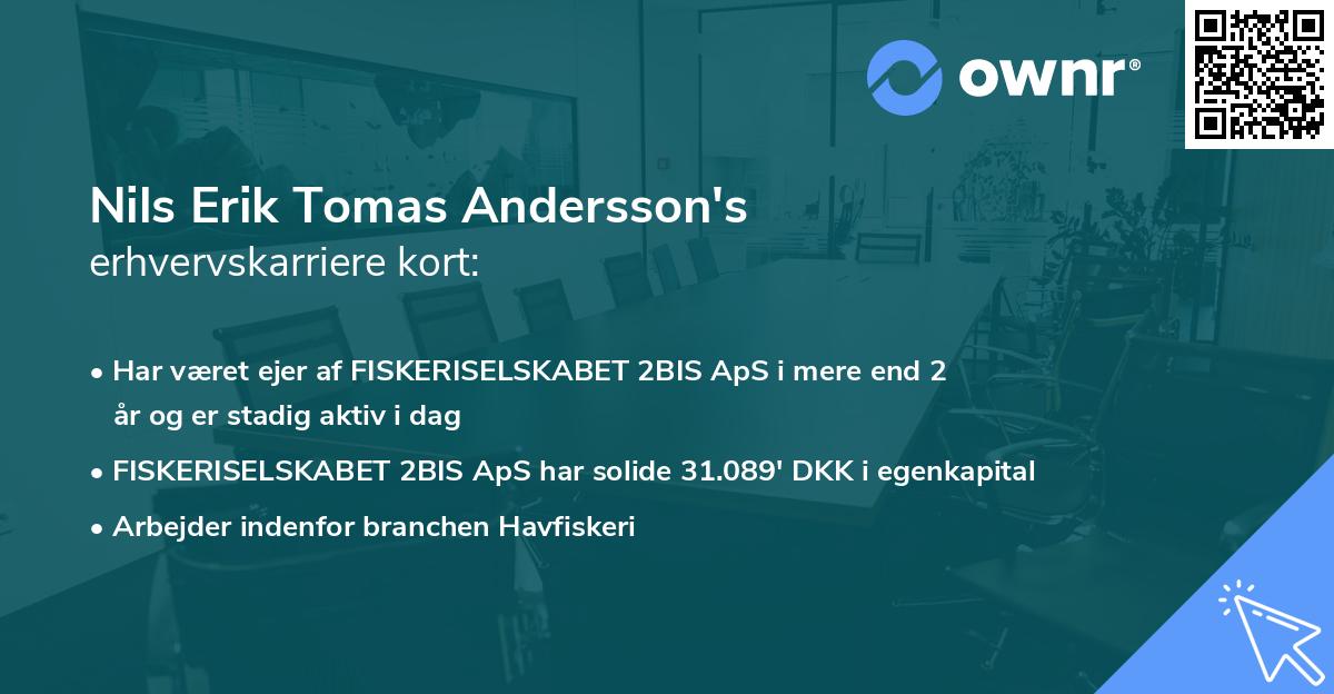 Nils Erik Tomas Andersson's erhvervskarriere kort