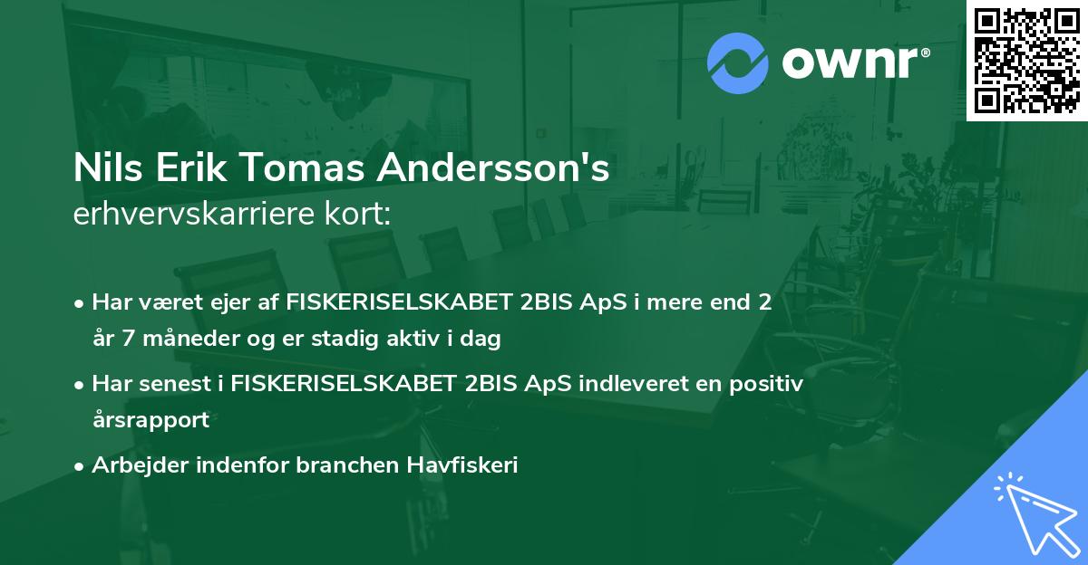 Nils Erik Tomas Andersson's erhvervskarriere kort