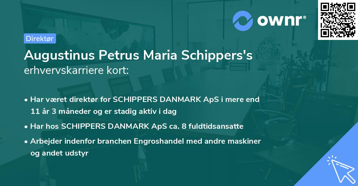 Augustinus Petrus Maria Schippers's erhvervskarriere kort