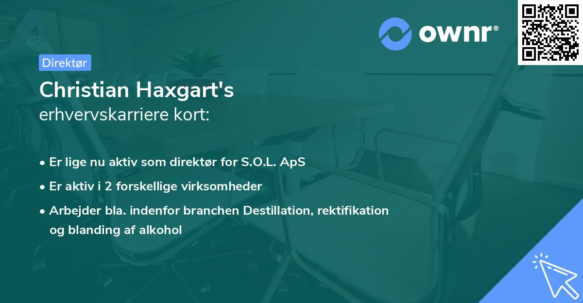 Christian Haxgart's erhvervskarriere kort