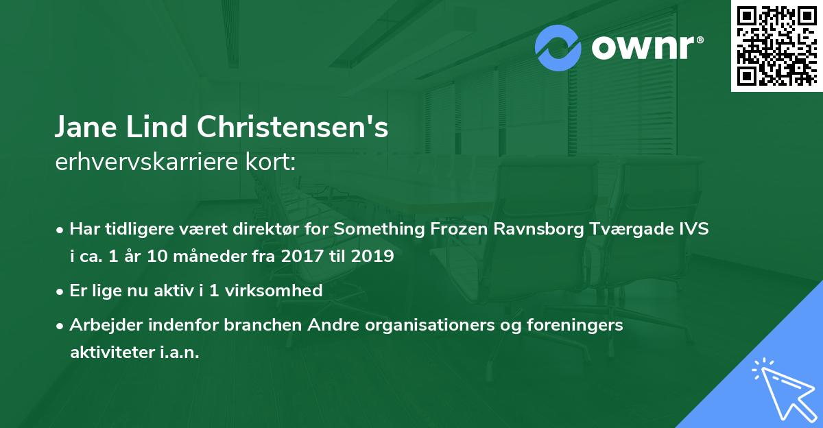 Jane Lind Christensen's erhvervskarriere kort