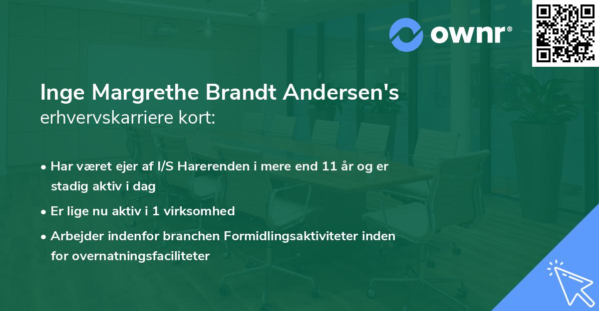 Inge Margrethe Brandt Andersen's erhvervskarriere kort