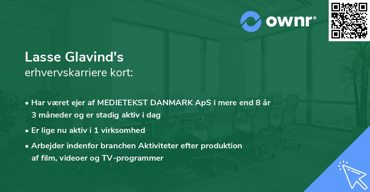 Lasse Glavind's erhvervskarriere kort