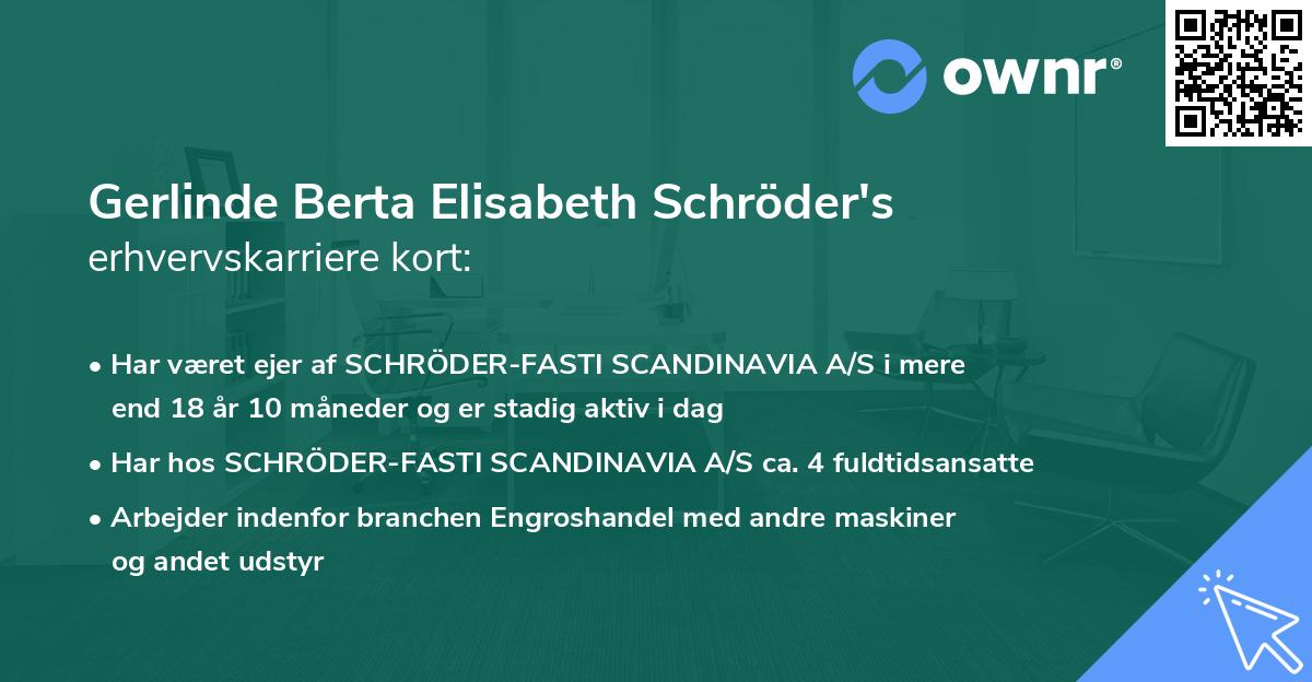 Gerlinde Berta Elisabeth Schröder's erhvervskarriere kort