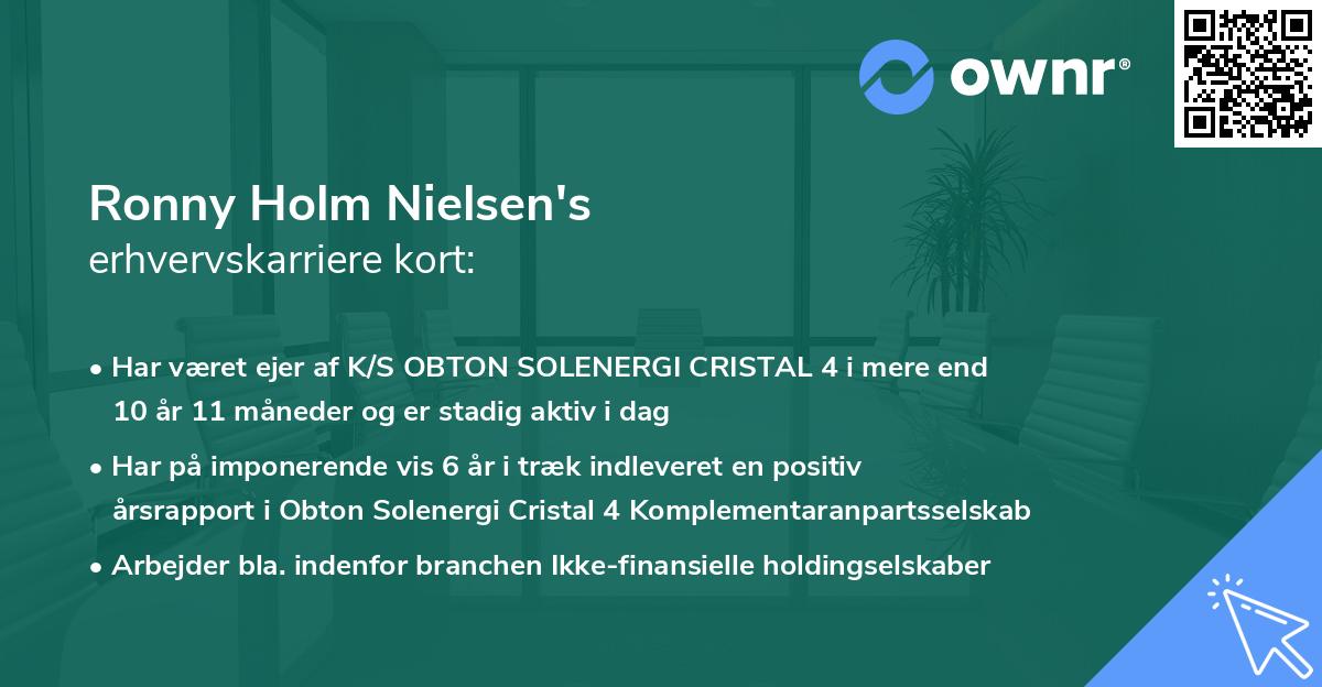 Ronny Holm Nielsen's erhvervskarriere kort