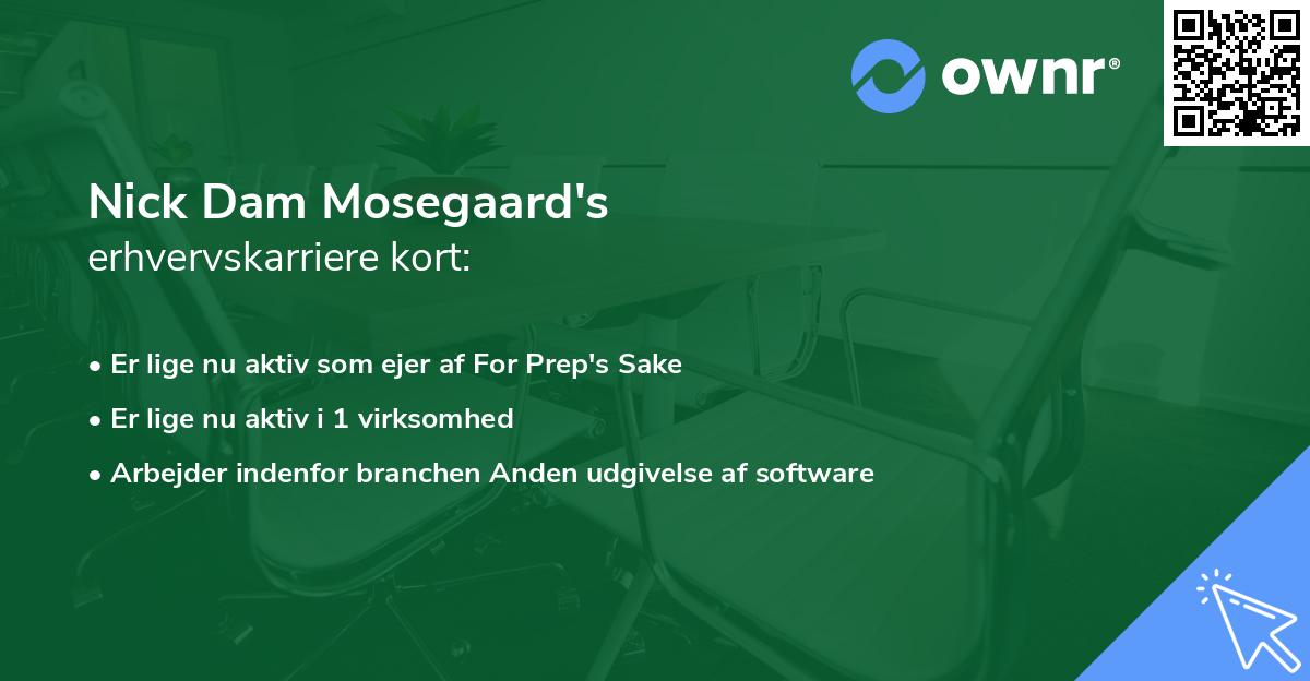 Nick Dam Mosegaard's erhvervskarriere kort