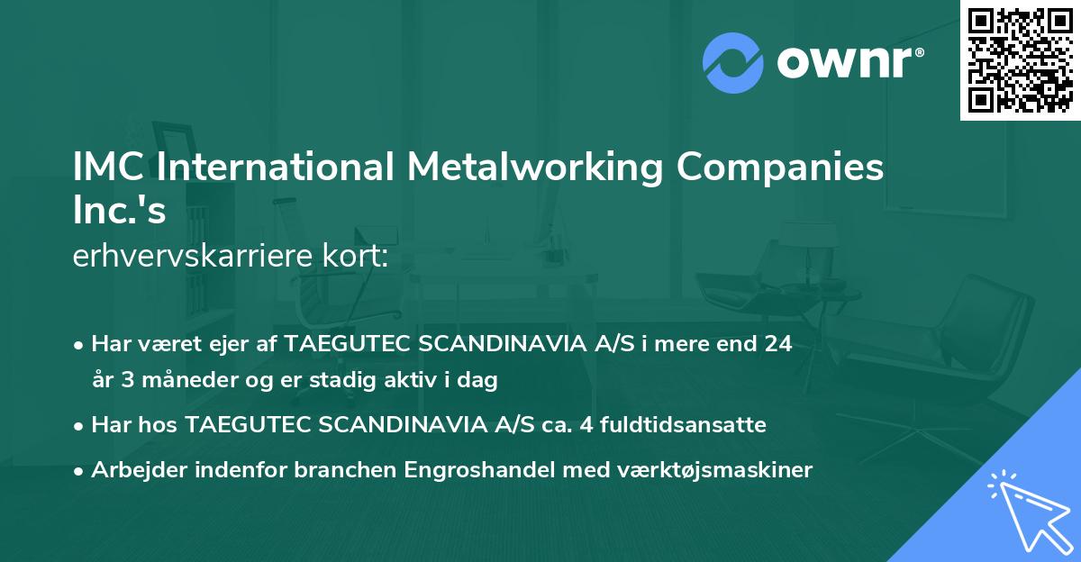 IMC International Metalworking Companies Inc.'s erhvervskarriere kort