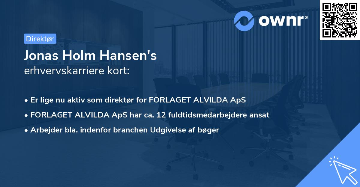 Jonas Holm Hansen's erhvervskarriere kort