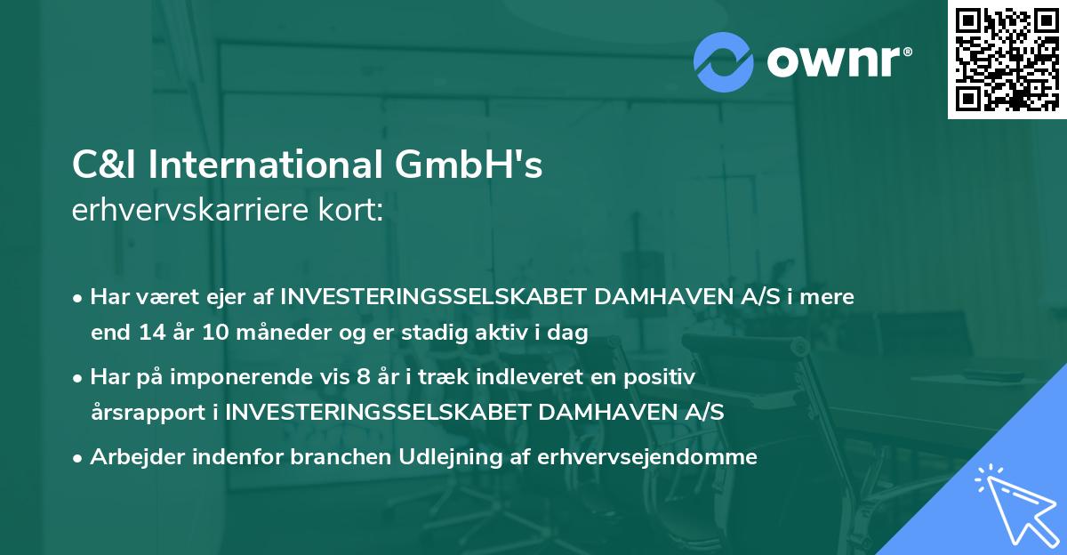 C&I International GmbH's erhvervskarriere kort