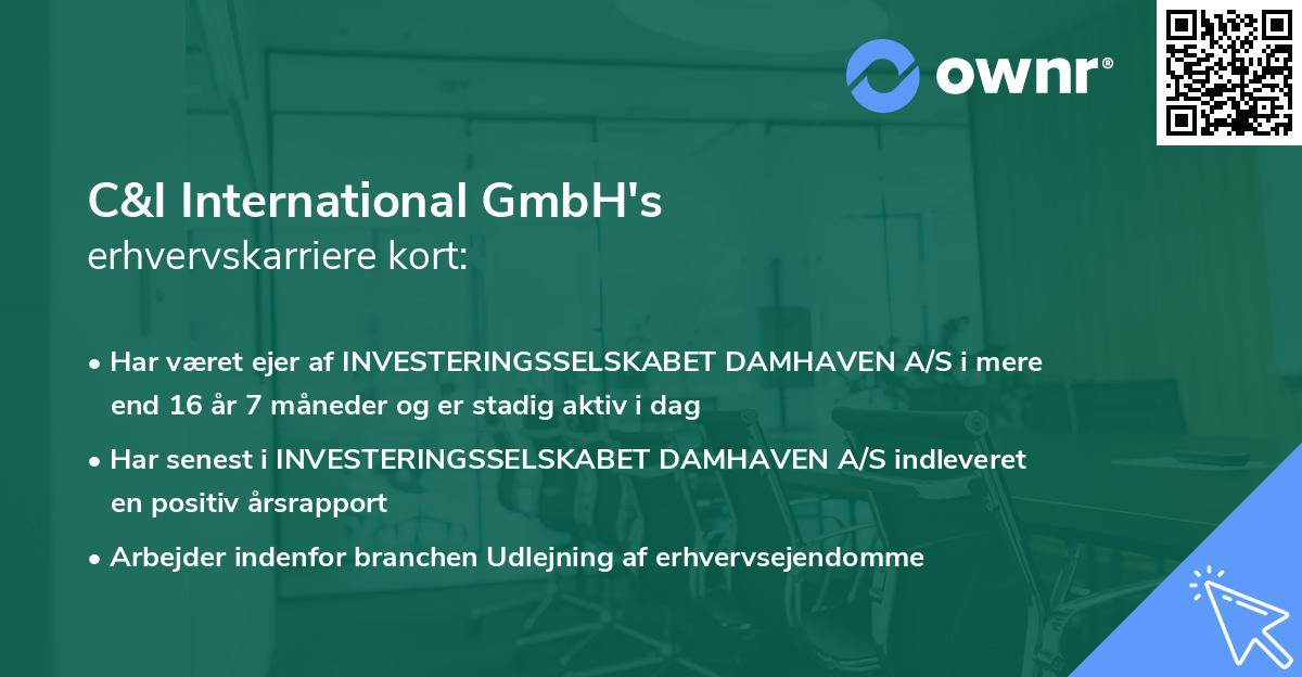C&I International GmbH's erhvervskarriere kort