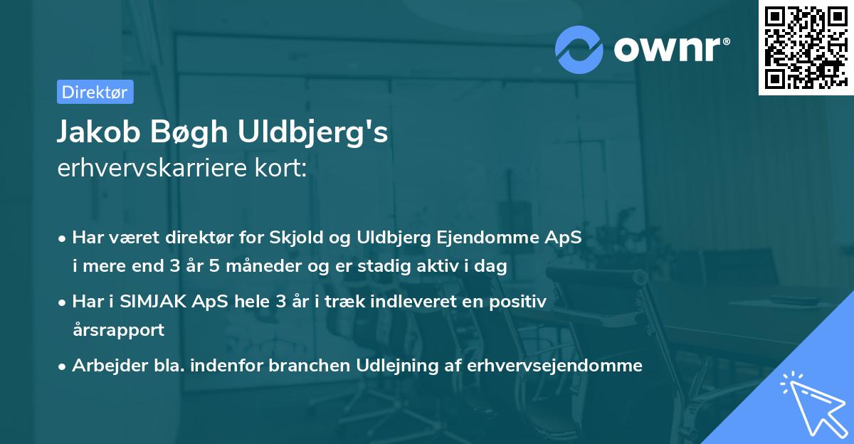 Jakob Bøgh Uldbjerg's erhvervskarriere kort