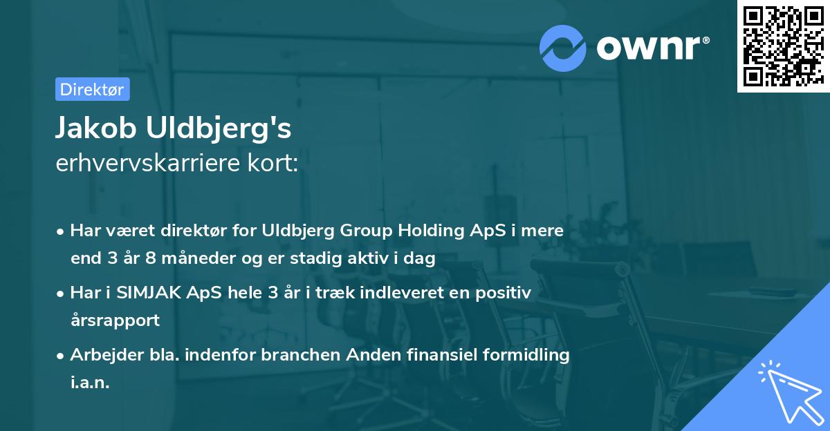 Jakob Uldbjerg's erhvervskarriere kort