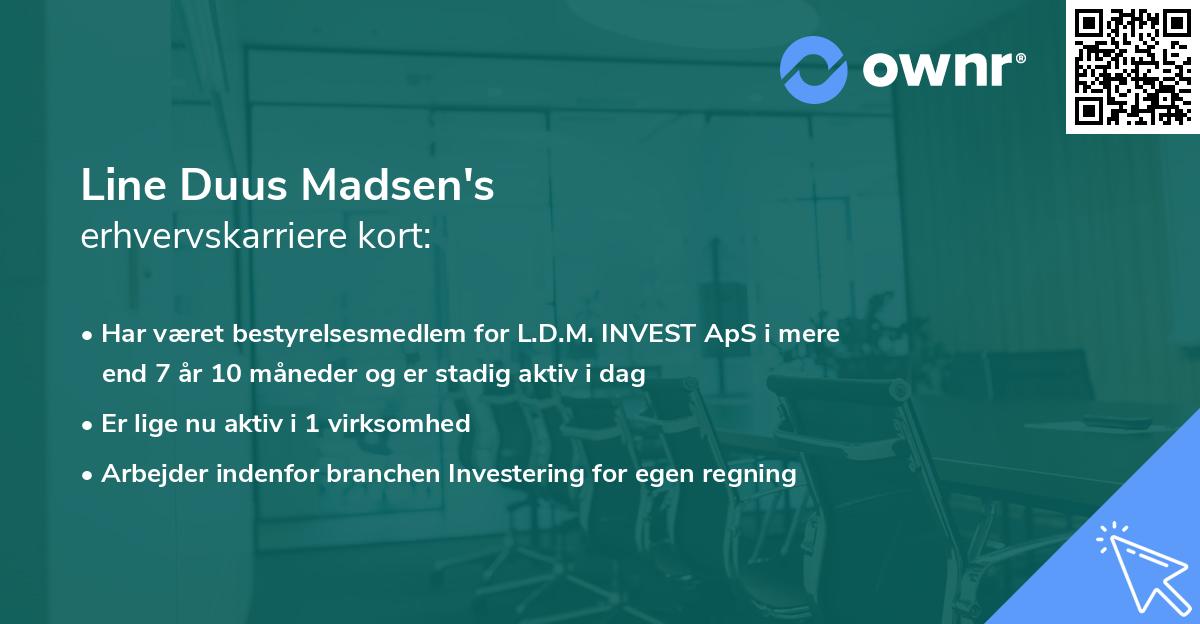 Line Duus Madsen's erhvervskarriere kort