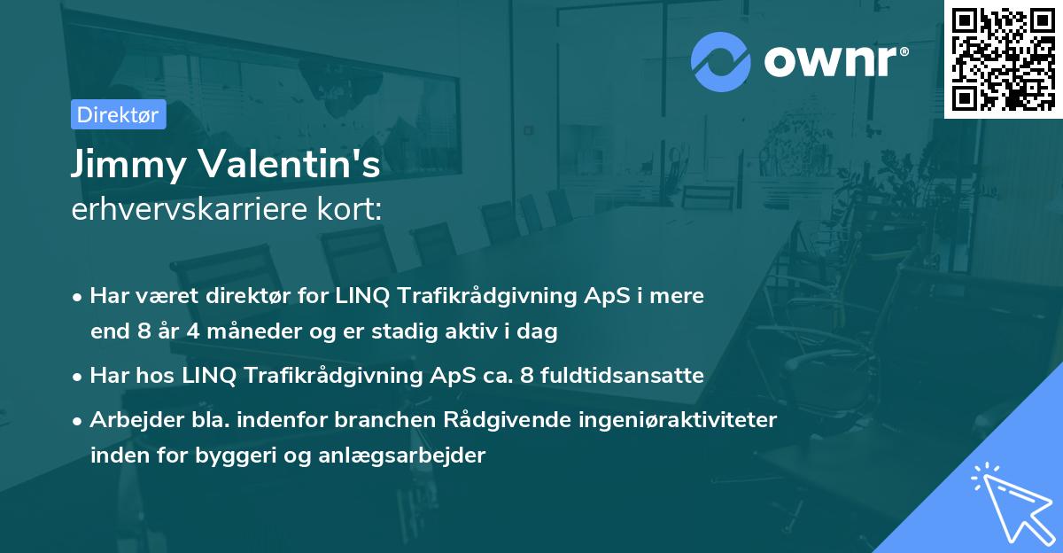 Jimmy Valentin's erhvervskarriere kort