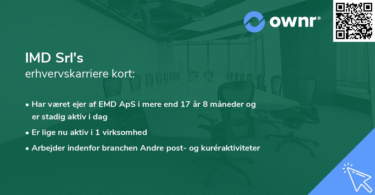 IMD Srl's erhvervskarriere kort