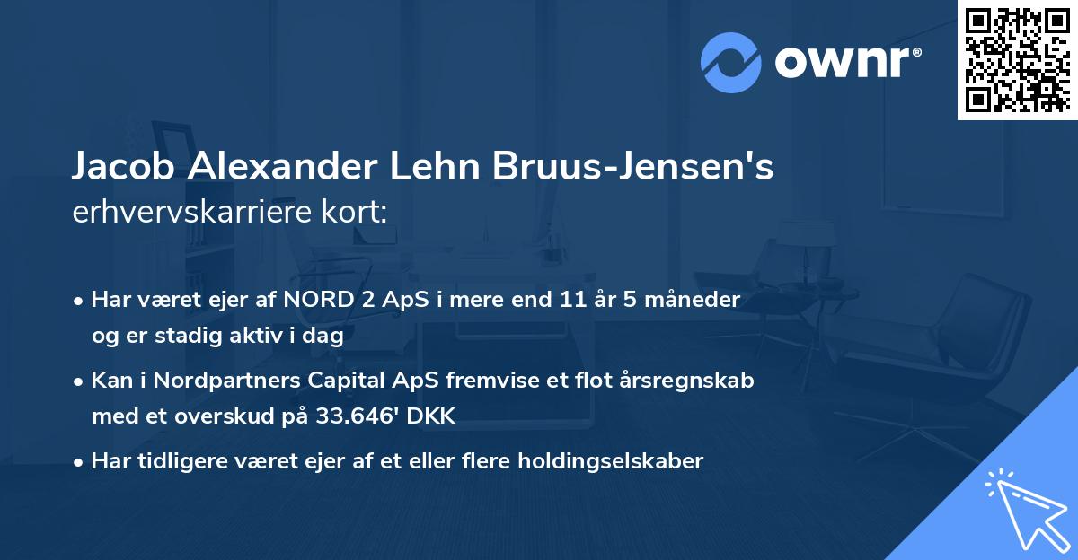 Jacob Alexander Lehn Bruus-Jensen's erhvervskarriere kort