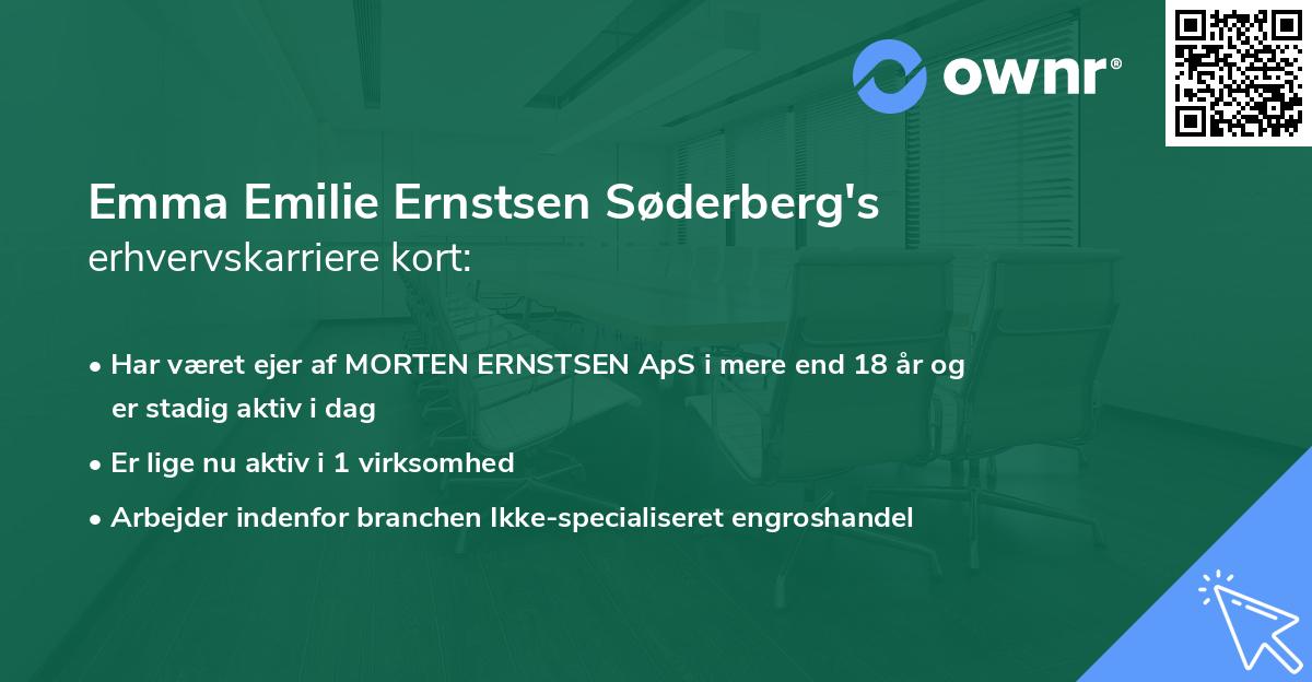 Emma Emilie Ernstsen Søderberg's erhvervskarriere kort