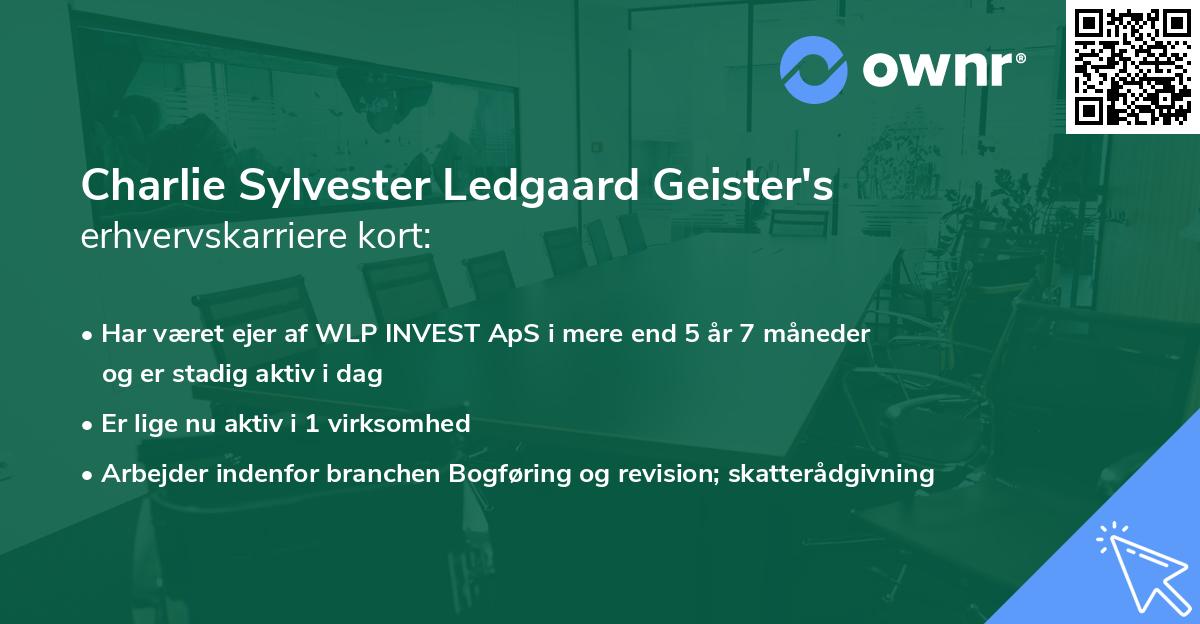 Charlie Sylvester Ledgaard Geister's erhvervskarriere kort