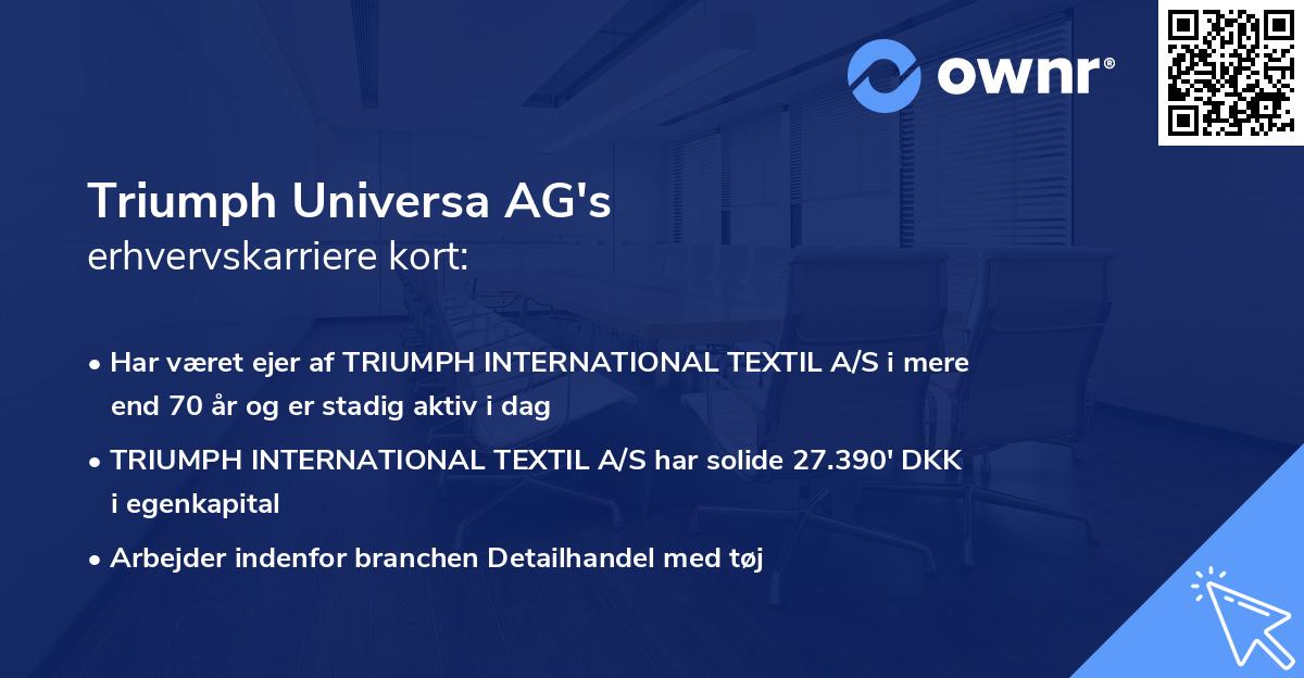 Triumph Universa AG's erhvervskarriere kort