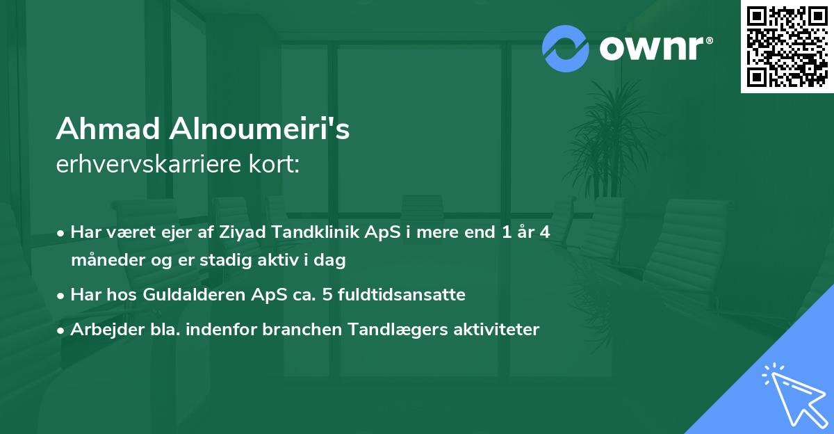 Ahmad Alnoumeiri's erhvervskarriere kort