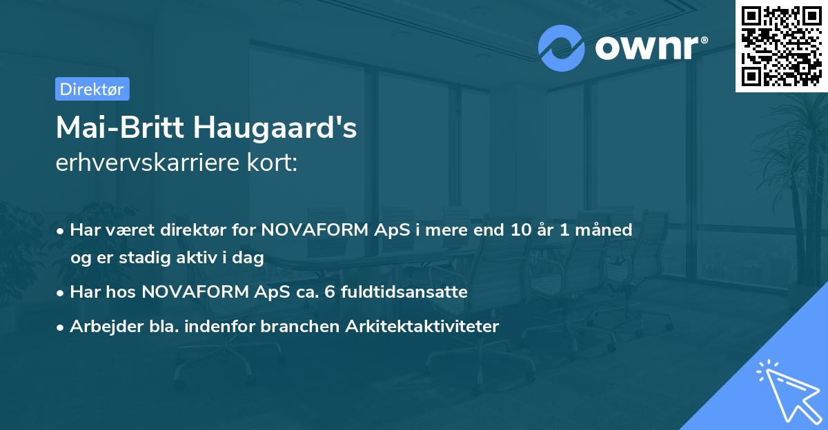 Mai-Britt Haugaard's erhvervskarriere kort