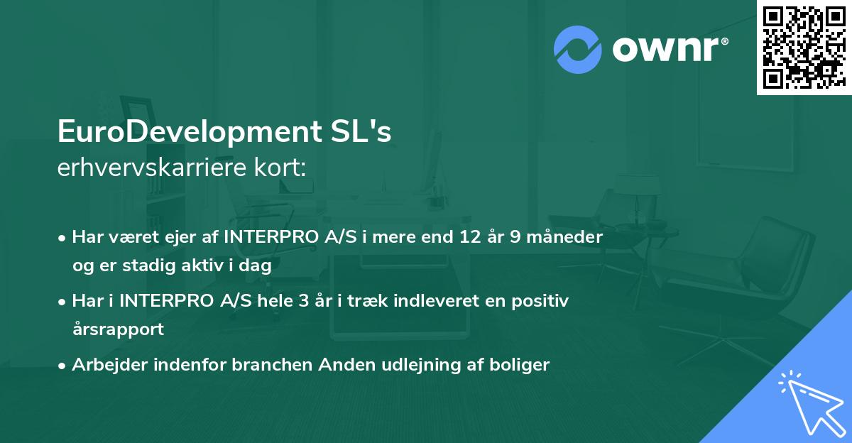 EuroDevelopment SL's erhvervskarriere kort