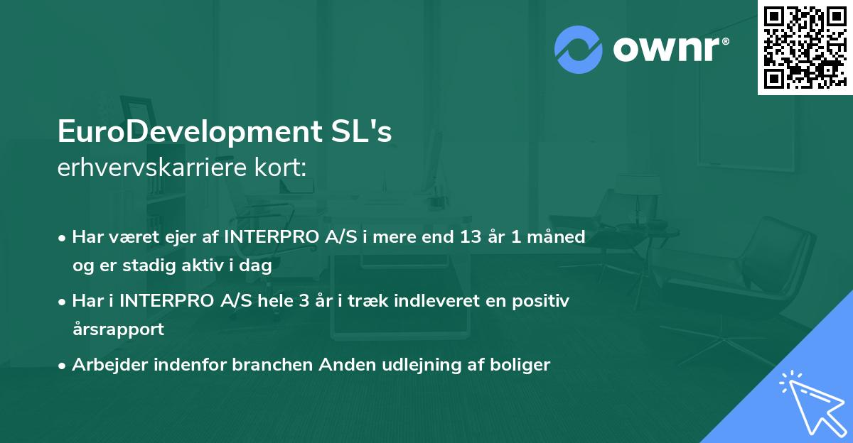 EuroDevelopment SL's erhvervskarriere kort