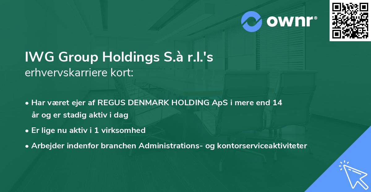 IWG Group Holdings S.à r.l.'s erhvervskarriere kort