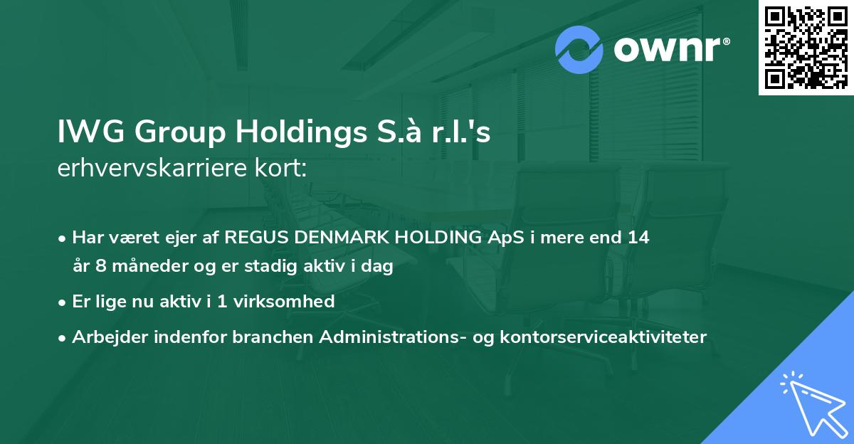 IWG Group Holdings S.à r.l.'s erhvervskarriere kort