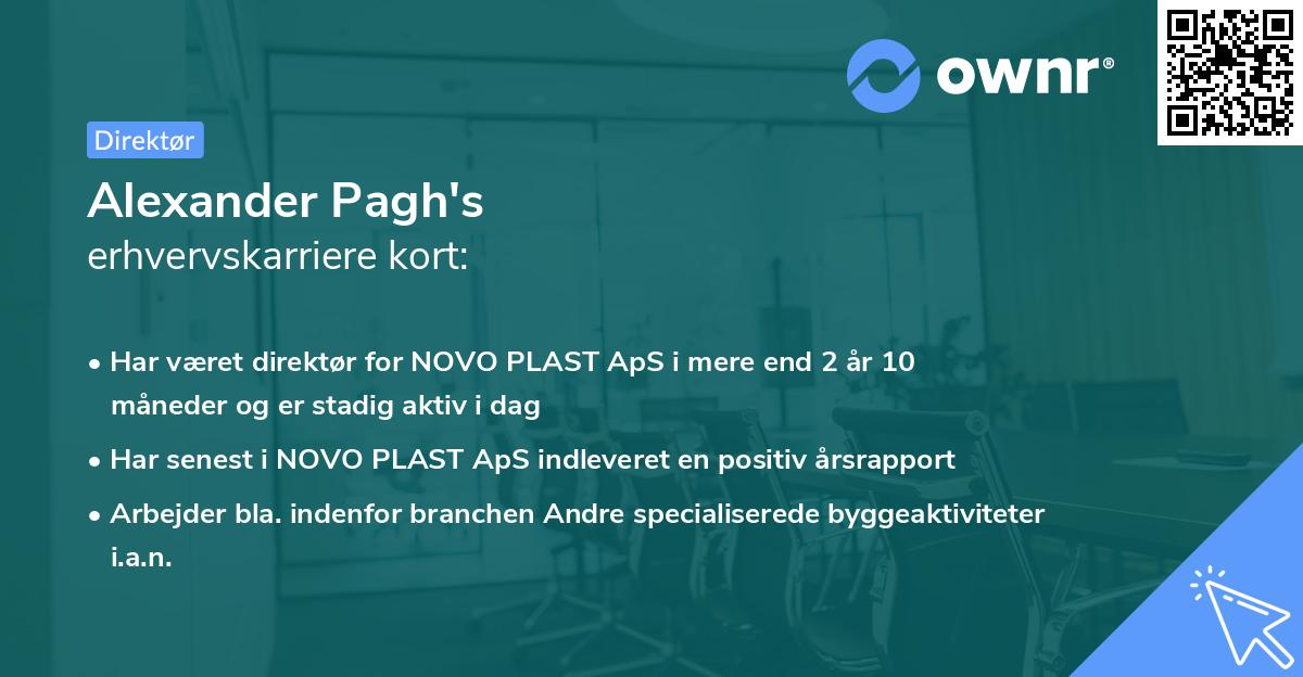 Alexander Pagh's erhvervskarriere kort