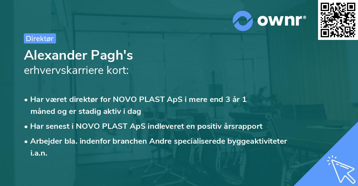 Alexander Pagh's erhvervskarriere kort