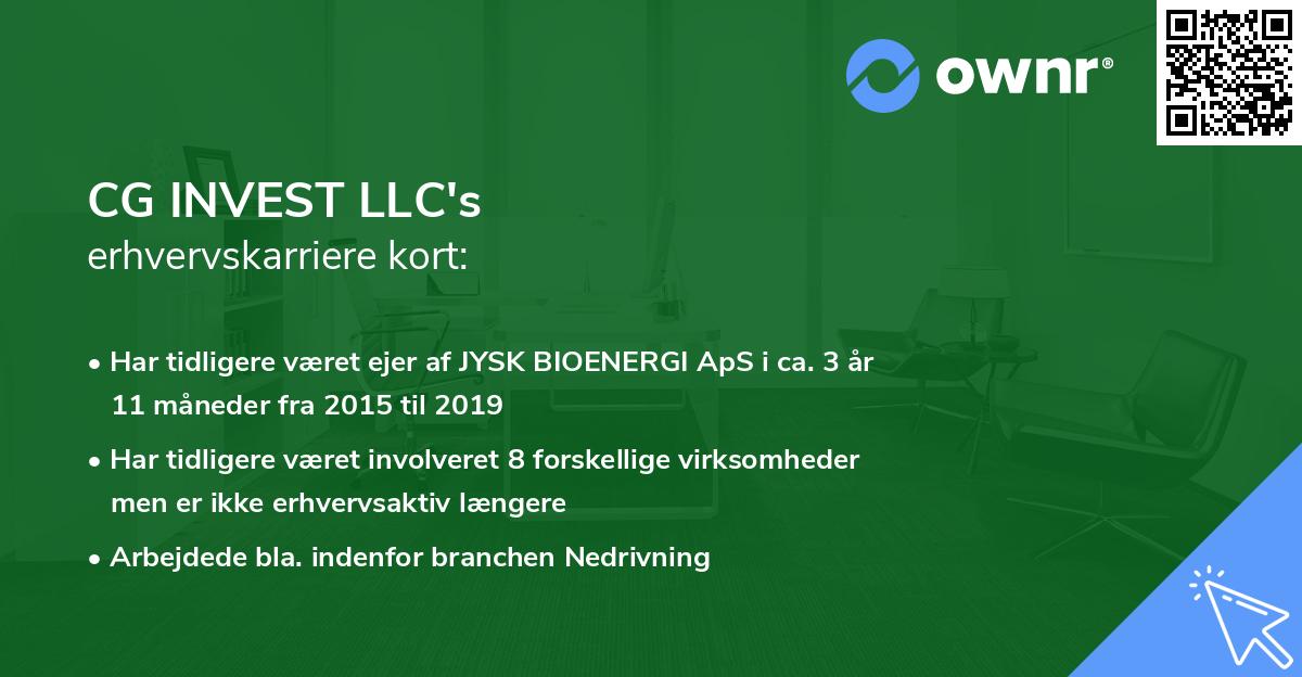 CG INVEST LLC's erhvervskarriere kort