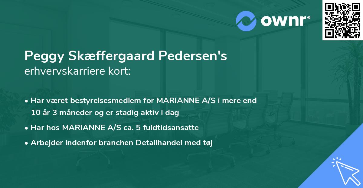 Peggy Skæffergaard Pedersen's erhvervskarriere kort
