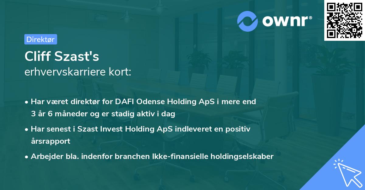 Cliff Szast's erhvervskarriere kort