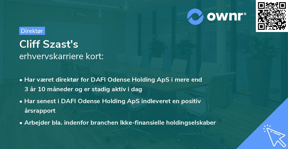 Cliff Szast's erhvervskarriere kort
