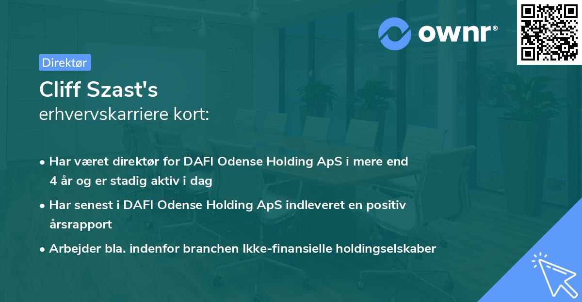 Cliff Szast's erhvervskarriere kort