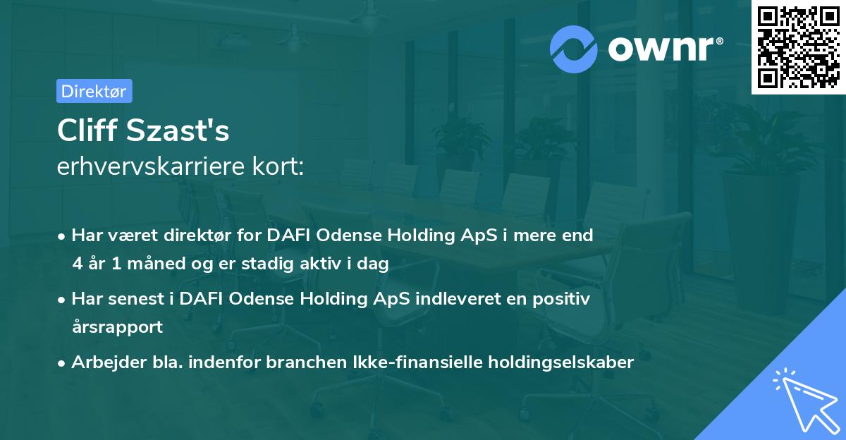 Cliff Szast's erhvervskarriere kort