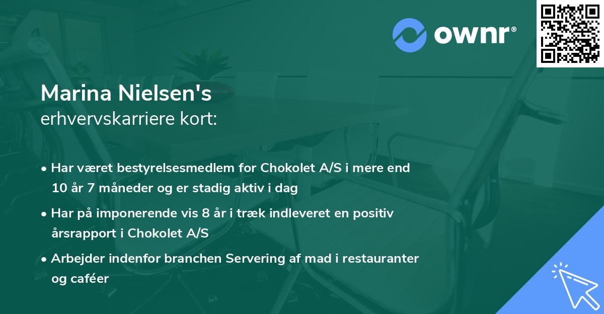 Marina Nielsen's erhvervskarriere kort