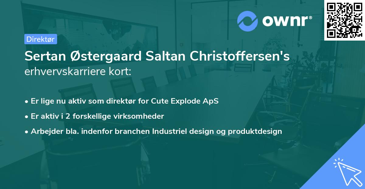 Sertan Østergaard Saltan Christoffersen's erhvervskarriere kort