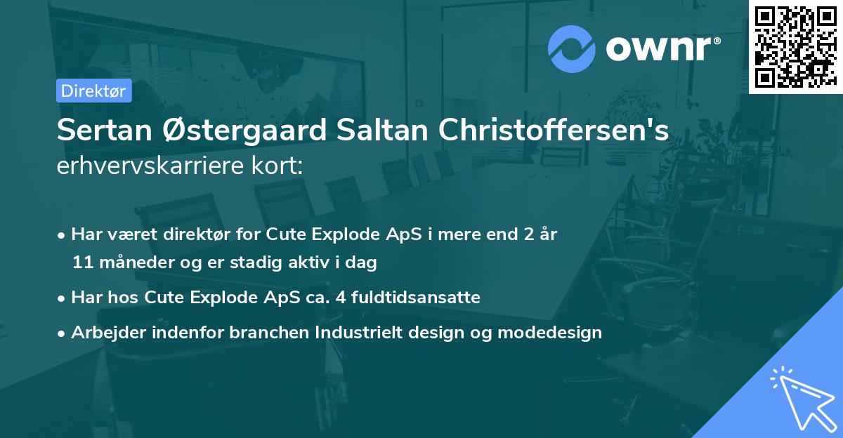 Sertan Østergaard Saltan Christoffersen's erhvervskarriere kort