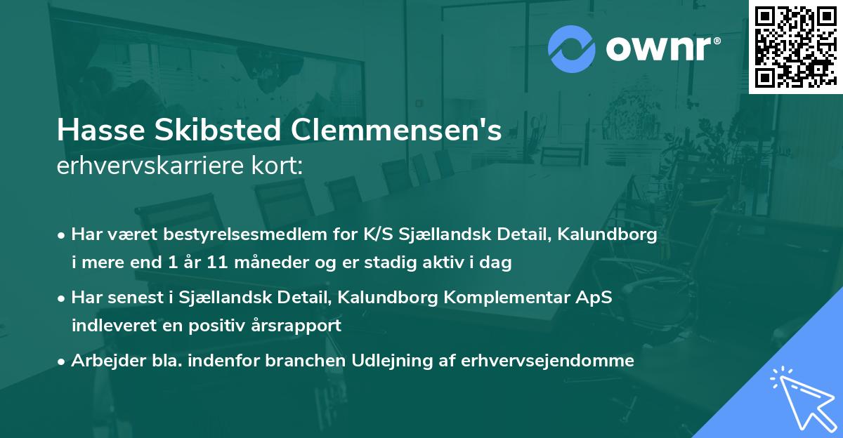 Hasse Skibsted Clemmensen's erhvervskarriere kort