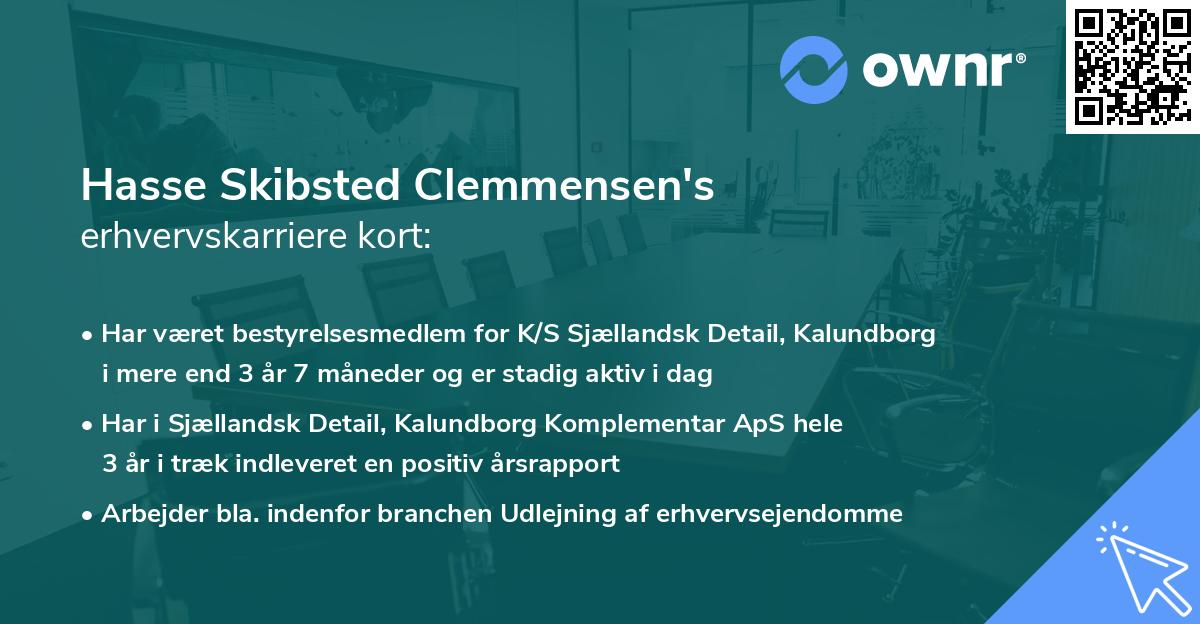 Hasse Skibsted Clemmensen's erhvervskarriere kort