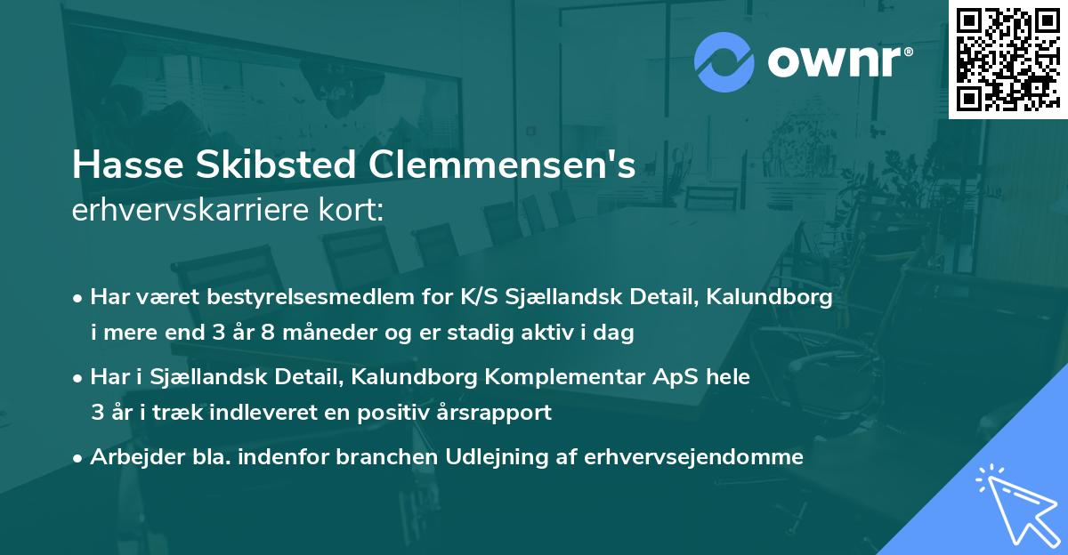 Hasse Skibsted Clemmensen's erhvervskarriere kort